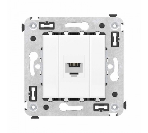 Телефонная розетка RJ-12 без шторки в стену одинарная, "Avanti", "Белое облако"  4400613  DKC