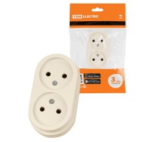 Розетка двойная 2П открытой установки IP20 10А сл. кость "Ретро"  SQ1806-0530  TDM