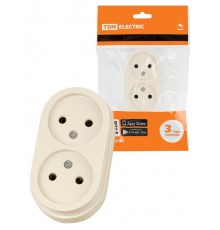 Розетка двойная 2П открытой установки IP20 10А сл. кость "Ретро"  SQ1806-0530  TDM