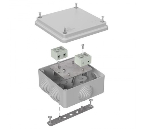 Коробка огнестойкая для о/п 40-0300-FR6.0-4 Е15-Е120 RAL7035 100х100х50 (14 шт/кор) серая  40-0300-7035-FR6.0-4  Промрукав
