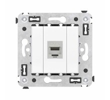 Компьютерная розетка RJ-45 без шторки в стену, кат.6 одинарная экранированная, "Avanti", "Белое облако"  4400793  DKC