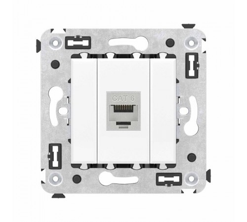 Компьютерная розетка RJ-45 без шторки в стену, кат.6 одинарная экранированная, "Avanti", "Белое облако"  4400793  DKC