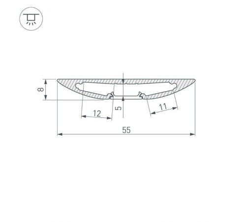 Профиль ALM-FLAT-R-2000 ANOD  026712  Arlight