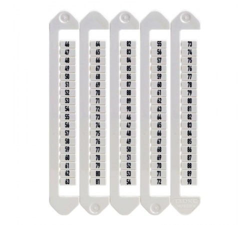 Маркировка для клемм, ширина 5 мм, от 136 до 180, вертикальная ориентация  NUTB-5-136-180V  DKC