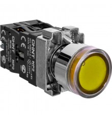 Кнопка управления NP2-BW1561 выступающая, желтая, 1НО, AC/DC230В (LED), IP40 (R)  575779  CHINT