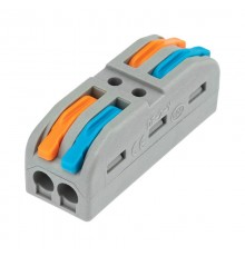 Клемма СМК 222-422 проходная 2 полюса (0,08-4 мм), серая (5 шт./уп.)  07-6263-2-05  REXANT