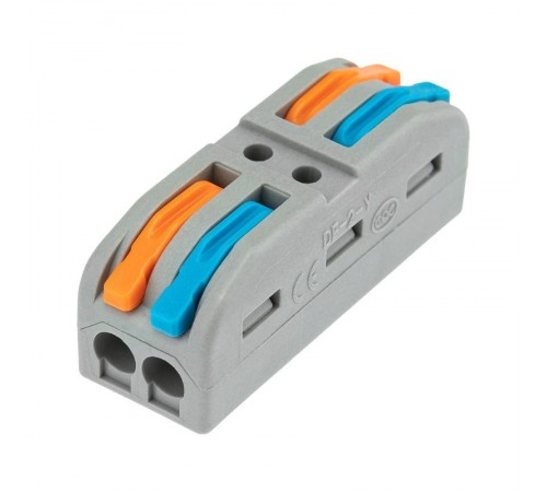 Клемма СМК 222-422 проходная 2 полюса (0,08-4 мм), серая (5 шт./уп.)  07-6263-2-05  REXANT