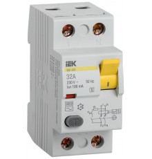Выключатель дифференциальный (УЗО) ВД1-63S 2п 32А 100мА тип AC  MDV12-2-032-100  IEK