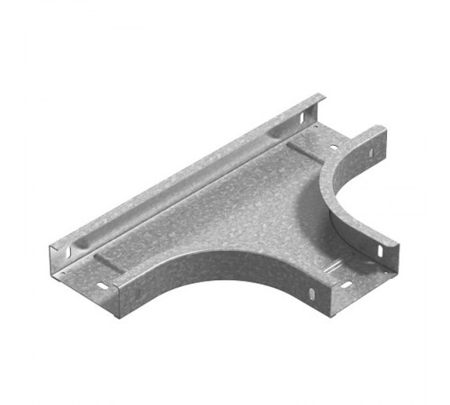 Т-отвод горизонтальный к лотку ПЛК 600х60, толщ. 1,5 мм, гор. цинк, 385466  ТП-600х60-1,5-R100-ГЦ   Ostec