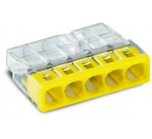Клемма 5-проводная 0.5-2.5мм2 одножильный желтый (уп/100шт)  2273-205  WAGO