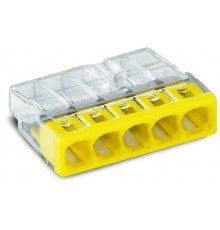 Клемма 5-проводная 0.5-2.5мм2 одножильный желтый (уп/100шт)  2273-205  WAGO