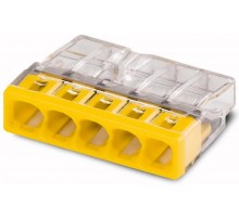 Клемма с пастой 5-проводная 0.5-2.5мм2 одножильный желтый (уп/100шт)  2273-245  WAGO