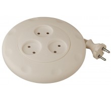 Удлинитель электрический ЭРА UR-3-3m-I рулетка, без заземления 3 розетки 3м 2x0.75мм2 10А, сл. кость   Б0027845  ЭРА