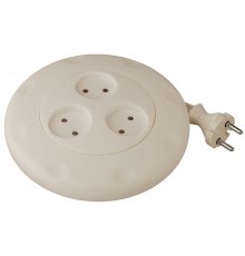 Удлинитель электрический ЭРА UR-3-3m-I рулетка, без заземления 3 розетки 3м 2x0.75мм2 10А, сл. кость   Б0027845  ЭРА