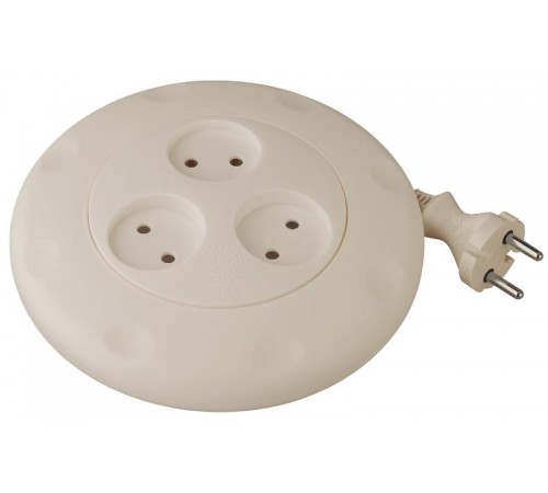 Удлинитель электрический ЭРА UR-3-3m-I рулетка, без заземления 3 розетки 3м 2x0.75мм2 10А, сл. кость   Б0027845  ЭРА