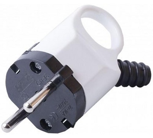 PPG16-40-202 Вилка угловая с ушком с/з, 250В,16A, белый  32849  STEKKER