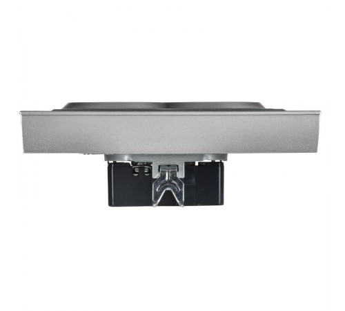 BRITE Розетка 2-местная с заземлением с защитными шторками плоская 16А в сборе РСшПл12-3-БрА алюминий   BR-R28-16-K47-F  IEK