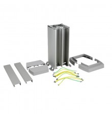 Snap-On мини-колонна алюминиевая с крышкой из алюминия 4 секции, высота 0,3 метра, цвет алюминий  653041  Legrand