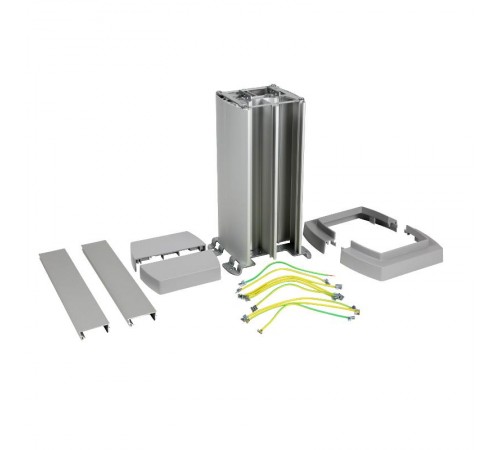 Snap-On мини-колонна алюминиевая с крышкой из алюминия 4 секции, высота 0,3 метра, цвет алюминий  653041  Legrand