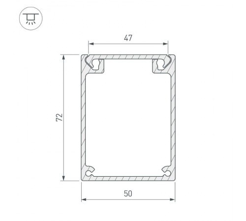 Профиль BOX72-2000 ANOD  017357  Arlight