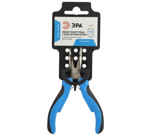 Тонкогубцы 125 мм мини с изогнутым носом двухкомпонентные рукоятки  Б0055906  ЭРА