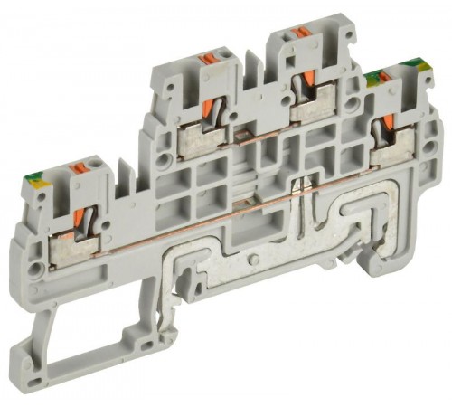 Колодка клеммная CP-ML-PEN 2 ур. земля-низ 1,5мм2 серая  YCT23-03-2-K03-001  IEK