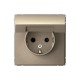 ArtGallery Шампань Розетка с заземлением, со шторками, с крышкой, 16А, IP20, механизм  GAL000546  SE