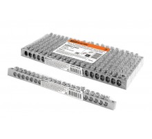 Шина "N" нулевая 6х9мм 20/2 (20 групп/крепеж по краям) никелированная инд. стикер  SQ0801-0342  TDM