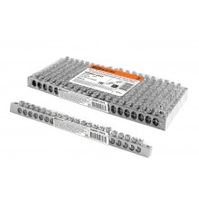 Шина "N" нулевая 6х9мм 20/2 (20 групп/крепеж по краям) никелированная инд. стикер  SQ0801-0342  TDM