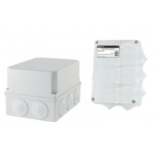 Коробка распределительная о/п 190х140х120мм, крышка, IP44, 10 гермовводов, инд. штрихкод  SQ1401-1245  TDM