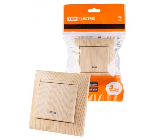 Выключатель 1 кл. с подсветкой 10А сосна "Лама"  SQ1815-0304  TDM