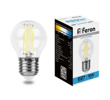 Лампа светодиодная, (9W) 230V E27 6400K прозрачная, LB-509  38224  FERON