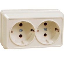 ОКТАВА кремовый Розетка 2-местная О/У с/з 16А РС22-3-ОКм  ERO21-K33-16-DC  GENERICA
