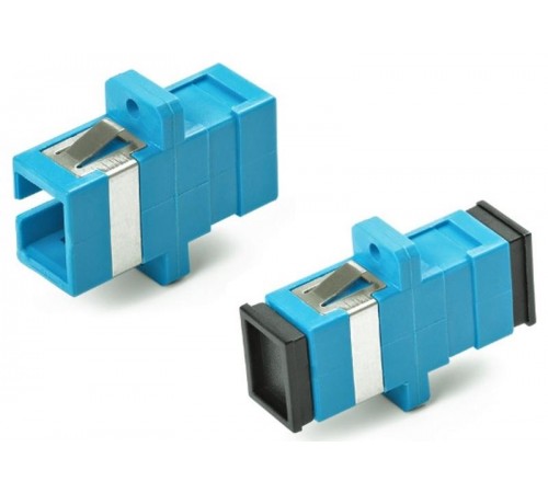 Адаптер проходной оптический FA-P11Z-SC/SC-N/BK-BL SC-SC, SM, simplex, корпус пластиковый, синий, черные колпачки  243946  Hyperline