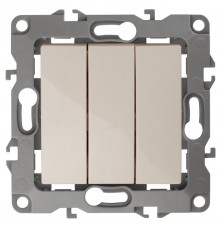 Выключатель тройной 12-1107-02 10АХ-250В,  слоновая кость  Б0014670  ЭРА