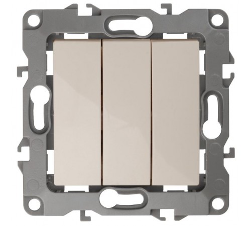 Выключатель тройной 12-1107-02 10АХ-250В,  слоновая кость  Б0014670  ЭРА