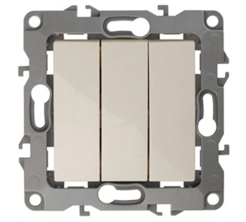 Выключатель тройной 12-1107-02 10АХ-250В,  слоновая кость  Б0014670  ЭРА