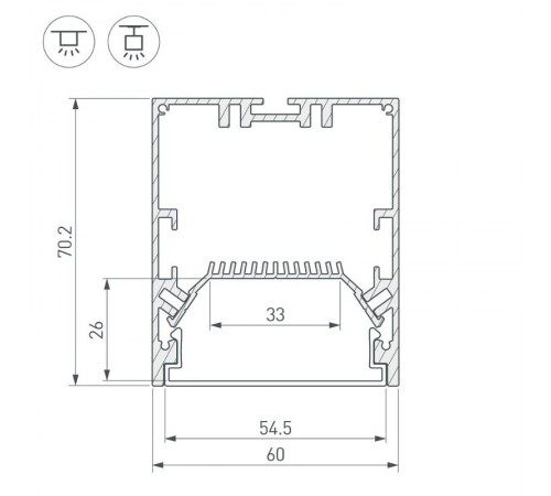 Угол SL-LINE-6070 внешний (arlight, Металл)  030140  Arlight