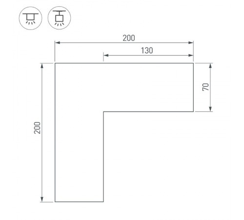 Угол SL-LINE-6070 внешний (arlight, Металл)  030140  Arlight