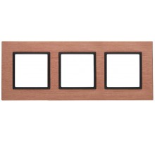 14-5203-14 Рамка на 3 поста, металл, Эра Elegance, медь+антр  Б0034556  ЭРА