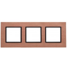 14-5203-14 Рамка на 3 поста, металл, Эра Elegance, медь+антр  Б0034556  ЭРА