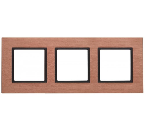 14-5203-14 Рамка на 3 поста, металл, Эра Elegance, медь+антр  Б0034556  ЭРА