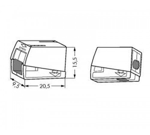 Клемма 2Пр для светильников (уп/100шт)  224-112  WAGO