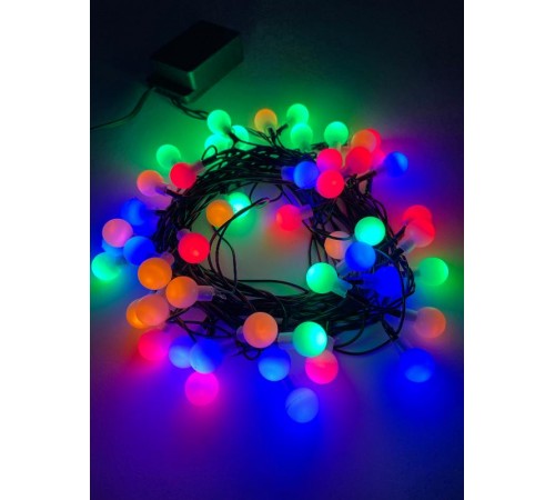 Гирлянда светодиодная  Нить Шарики d15мм, 5 м мультиколор, ENIN - 15BM  220V, IP20 (36/756)  Б0047967  ЭРА