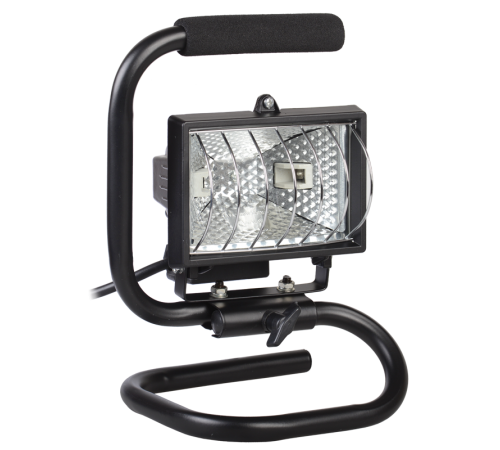 Прожектор галогенный ИО 150П 150Вт IP54 черный, переноска  LPI03-1-0150-K02  IEK