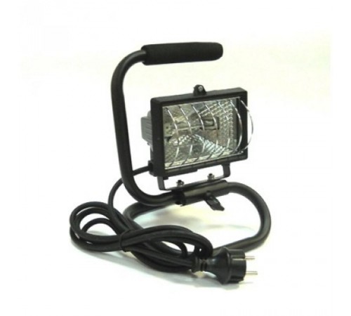 Прожектор галогенный ИО 150П 150Вт IP54 черный, переноска  LPI03-1-0150-K02  IEK