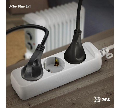 Удлинитель 3 гнезда 10м с/з 16А U-3e-10m ПВС   Б0028373  ЭРА