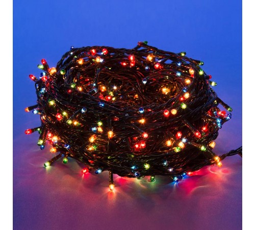 Гирлянда с контроллером UDL-S2500-500/DGA MULTI IP20 MINI  25м. 500 миниламп накаливания. мультиколор. шнур зеленый  UL-00003947  Uniel