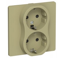 FLITE Розетка 2-ая с заземлением со шторками быстрозажимные клеммы 16А РСш12-1-К-ФлО оливковый  FI-R24C-16-1-K26  IEK