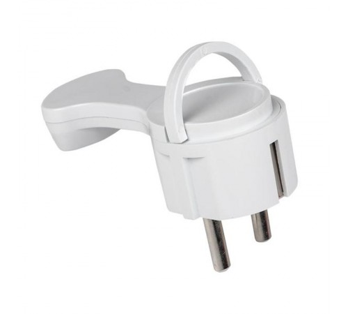 Вилка угловая плоская с/з белая "СТЕЛС" 16А 250В PRO  AVYF16-10-r  EKF